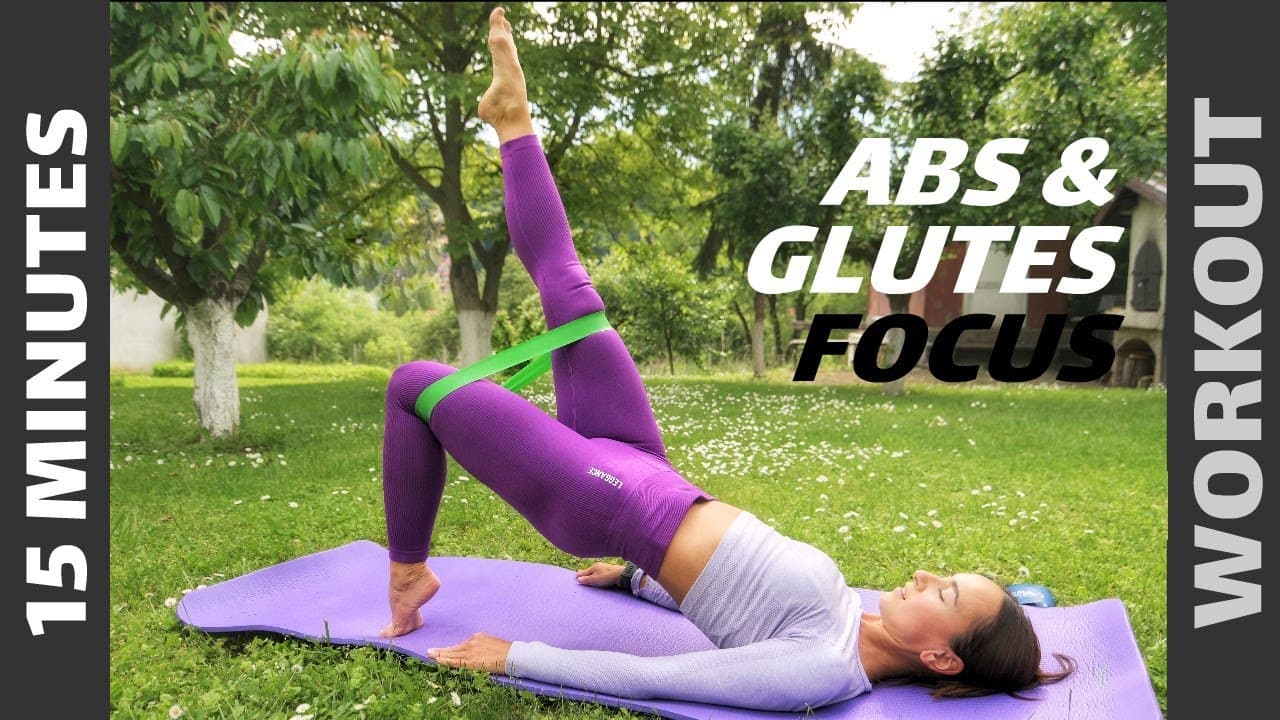 ABS & GLUTES FOCUS | 15 Minutes Workout | Resistance band - optional