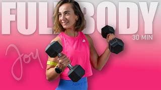 30 Min Sculpt Program Day 7 Standing Dumbbell Super Sets | FULL BODY Workout workout thumbnail