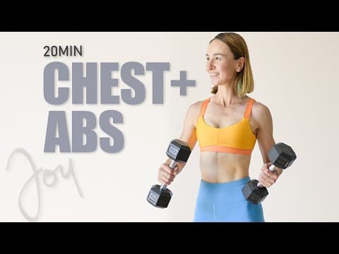 20 Min CHEST and ABS Workout with Dumbbells