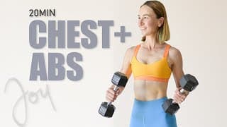 20 Min CHEST and ABS Workout with Dumbbells