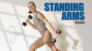 15 Min Standing ARMS Workout | UPPER BODY Shred and Sculpt with Dumbbells