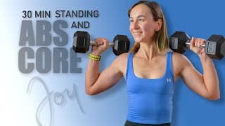 30 Min Standing ABS and CORE Workout with Dumbbells + Cardio Finisher (1 Week Standing Program)