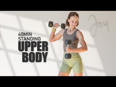 40 Min Dumbbell Power: Standing UPPER BODY Routine | ARMS, CORE & BACK