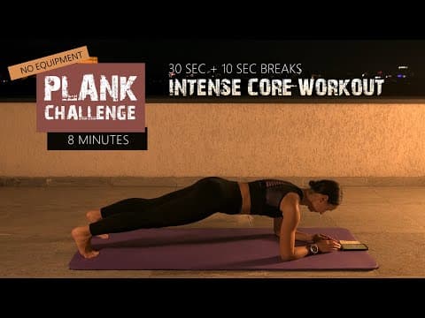 8 Min PLANK Challenge for a Stronger Core - No Equipment Needed! 💪