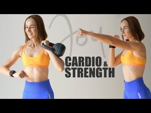 40 Min Intense Bodyweight Cardio and Kettlebell Strength Workout
