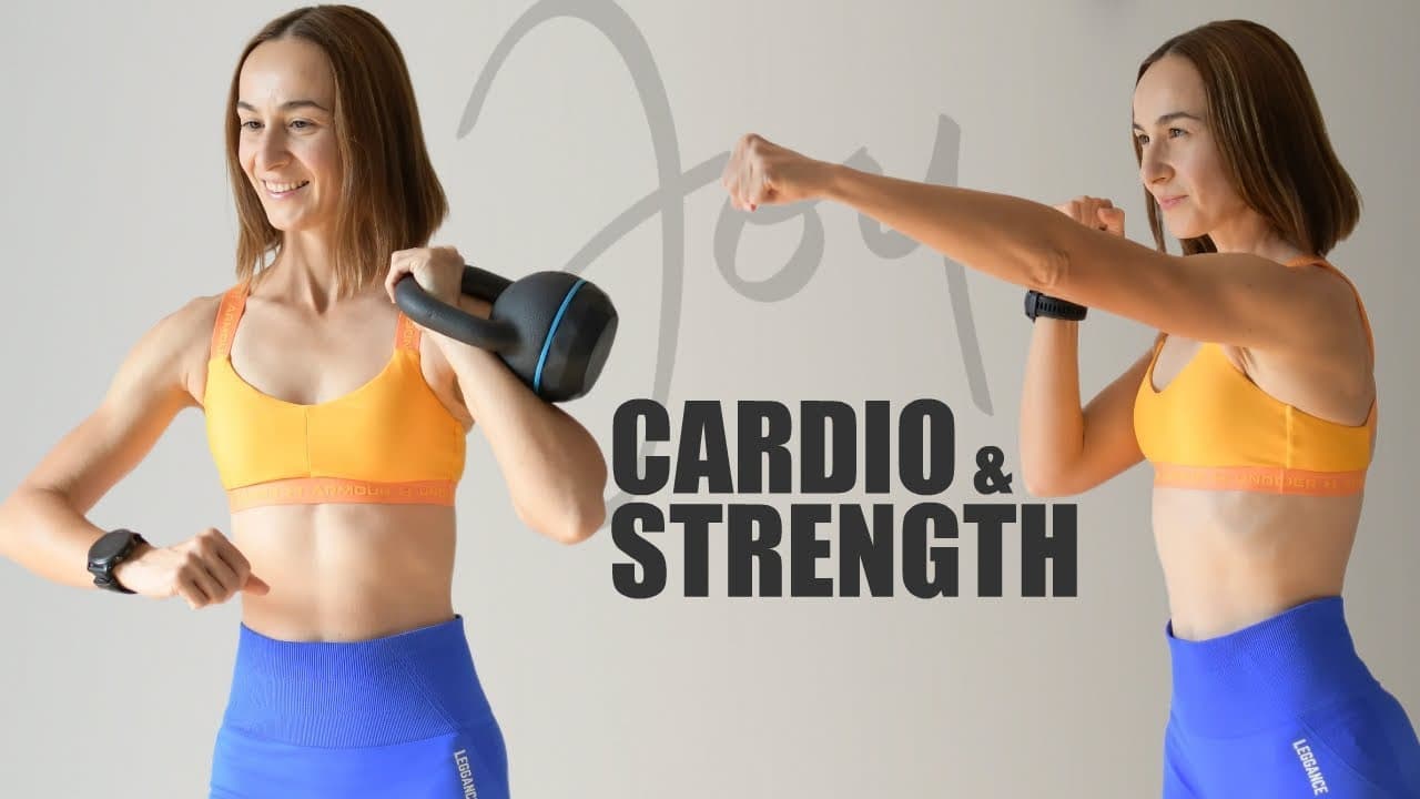 40 Min Intense Bodyweight Cardio and Kettlebell Strength Workout