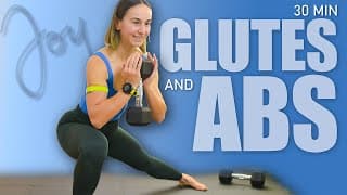 30 Min ABS and GLUTES Workout with Dumbbells
