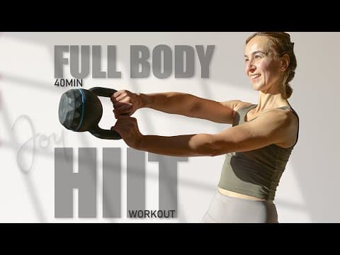 40 Min FULL BODY HIIT Workout with Kettlebell