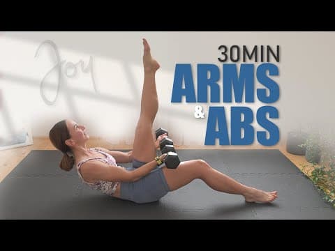 30 Min ABS and UPPER BODY Workout with Dumbbells