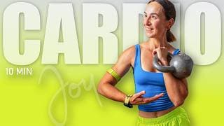 10 Min Standing Kettlebell Swings Cardio, No Repeats | FULL BODY Workout workout thumbnail