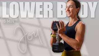 15 Min STANDING LOWER BODY Workout with One Heavy Dumbbell workout thumbnail