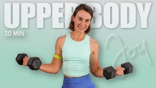 30 Min Standing Workout with Dumbbells | UPPER BODY | ARMS, ABS and BACK workout thumbnail