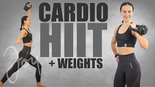 Cardio HIIT FULL BODY with WEIGHTS - KETTLEBELL Workout - No repeats