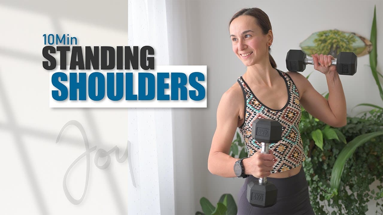 10 Min Standing Shoulders Workout with Dumbbells at Home