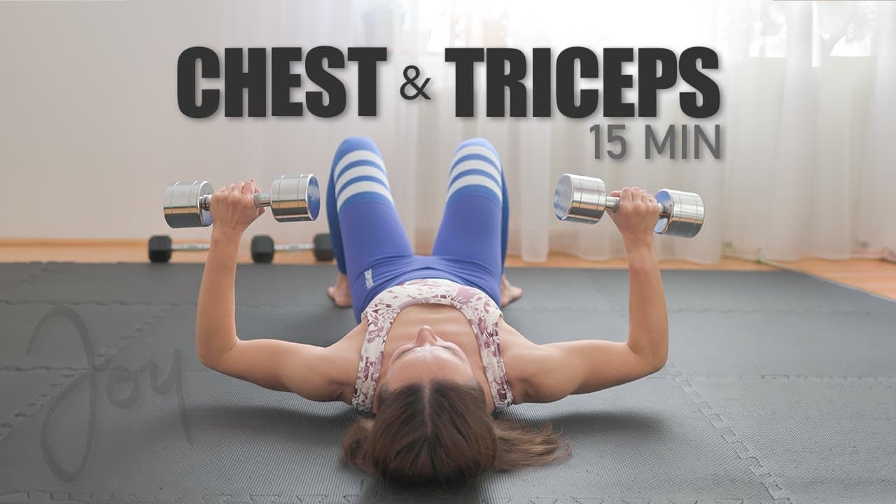 15 Min CHEST and TRICEPS Workout with Dumbbells