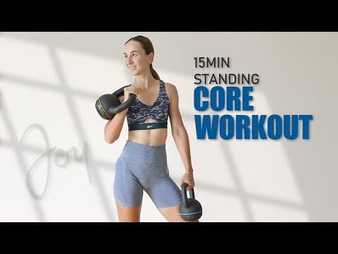 15 Min Standing CORE and ABS Workout with Kettlebell