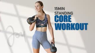 15 Min Standing CORE and ABS Workout with Kettlebell