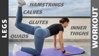 Women's LEG WORKOUT for quads inner thighs hamstrings glutes and calves