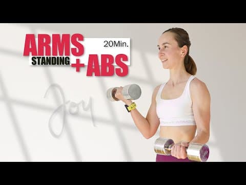 20 Min Standing ARMS and CORE Workout with Dumbbells