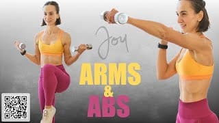 20 Min Standing ARMS and ABS Workout with Dumbbells